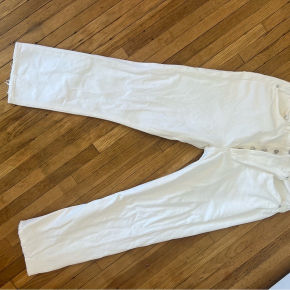 AGOLDE RILEY HIGH RISE STRAIGHT CROP (STRETCH) JEAN IN SOUR CREAM - Picture 6 of 10